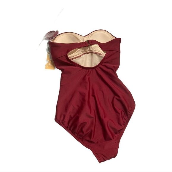 KONA SOL Swimwear, Small, Wine, Ruched, One piece‎ - Picture 2 of 13